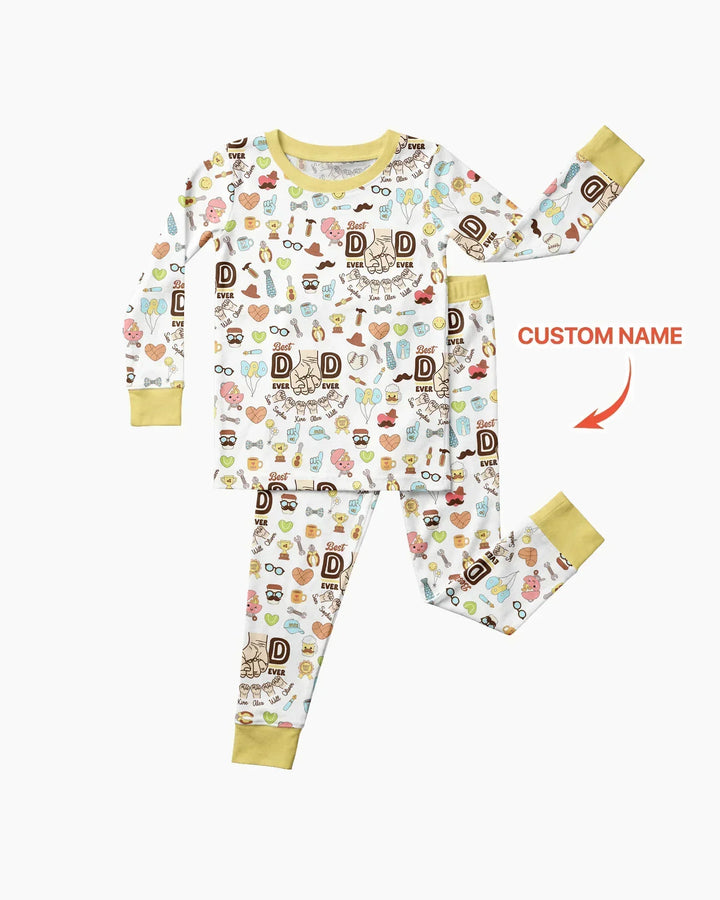 Zweiteiliges Langarm-Pyjama-Set mit Sommerfrüchten