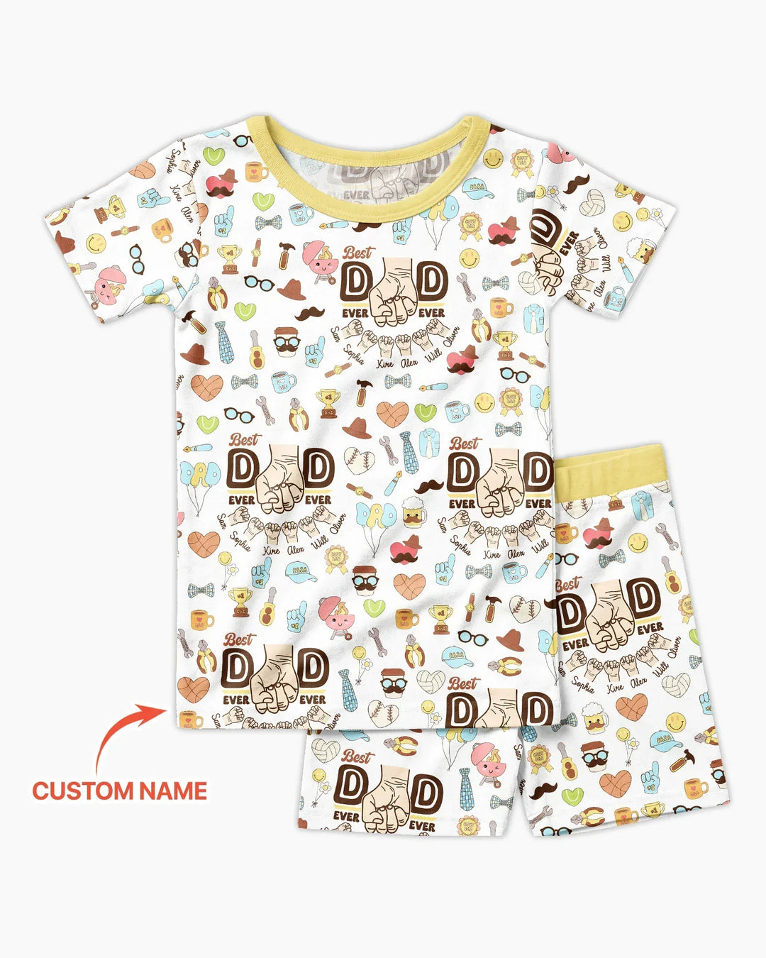 Zweiteiliges Pyjama-Set mit kurzen Ärmeln und Shorts im Sommer-Design