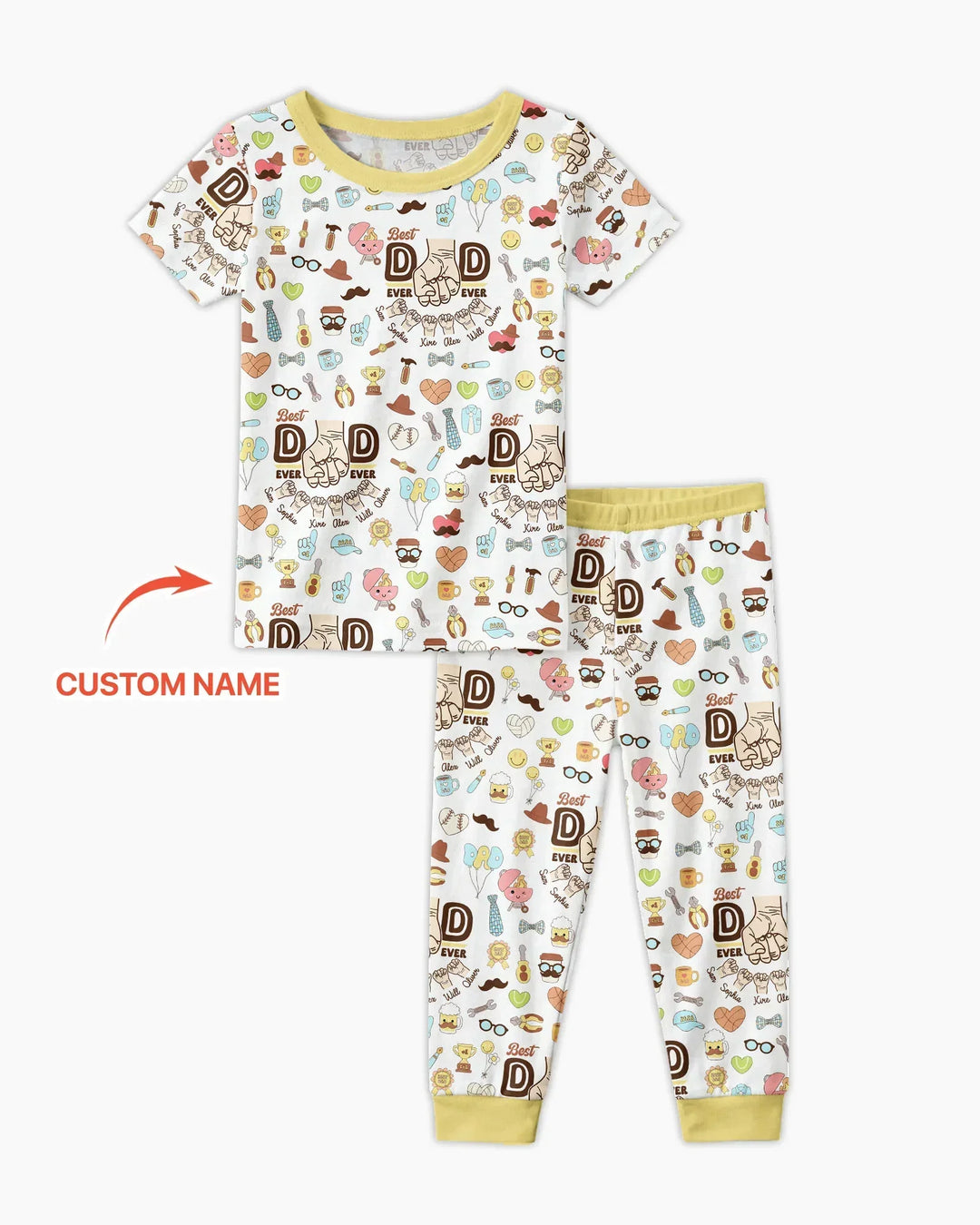 Zweiteiliges, kurzärmliges Pyjama-Set mit Marienkäfern