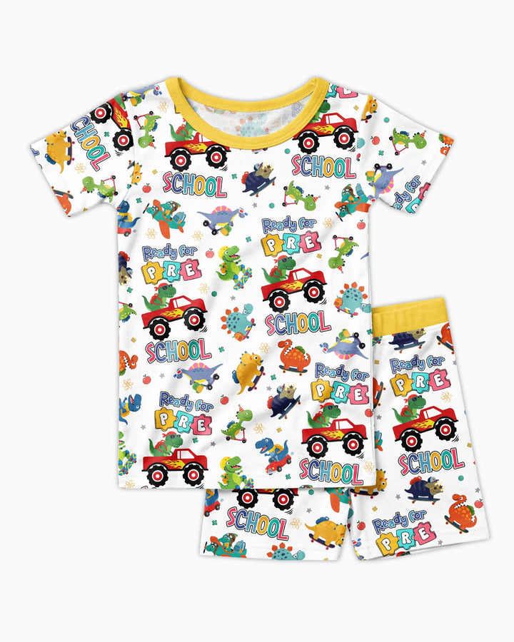 Schlafanzug-Set zweiteilig, kurze Ärmel, kurze Hose, Bambus