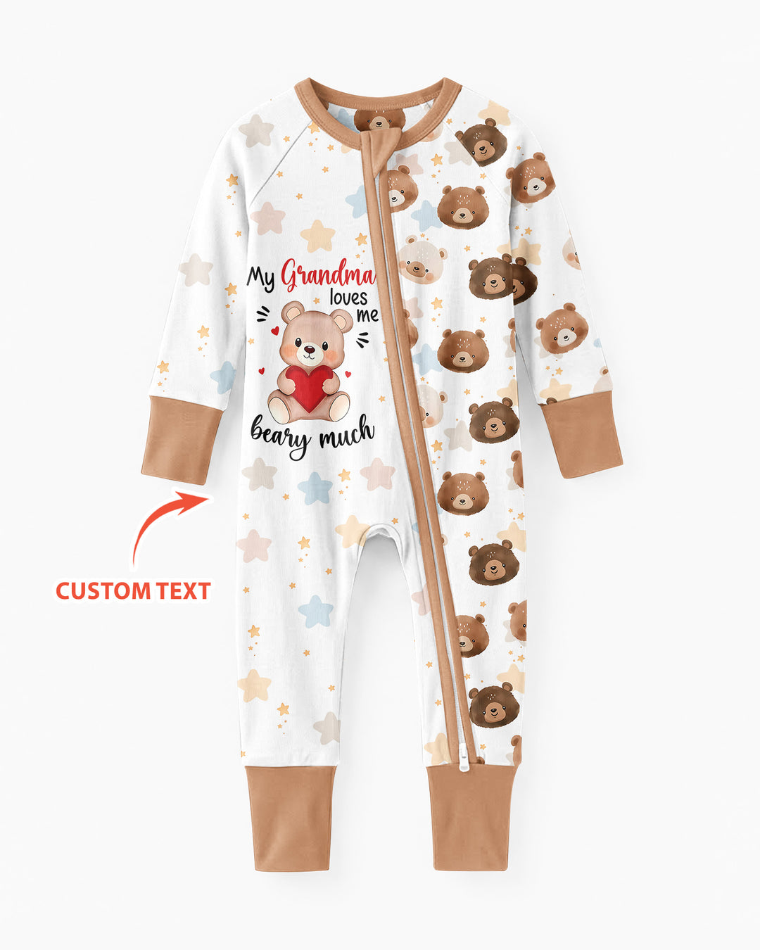 Personalized My Grandma Loves Me Beary Much Bamboo Convertible Zippy
