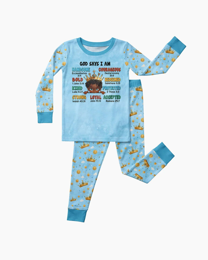 Zweiteiliges Langarm-Pyjama-Set mit Sommerfrüchten