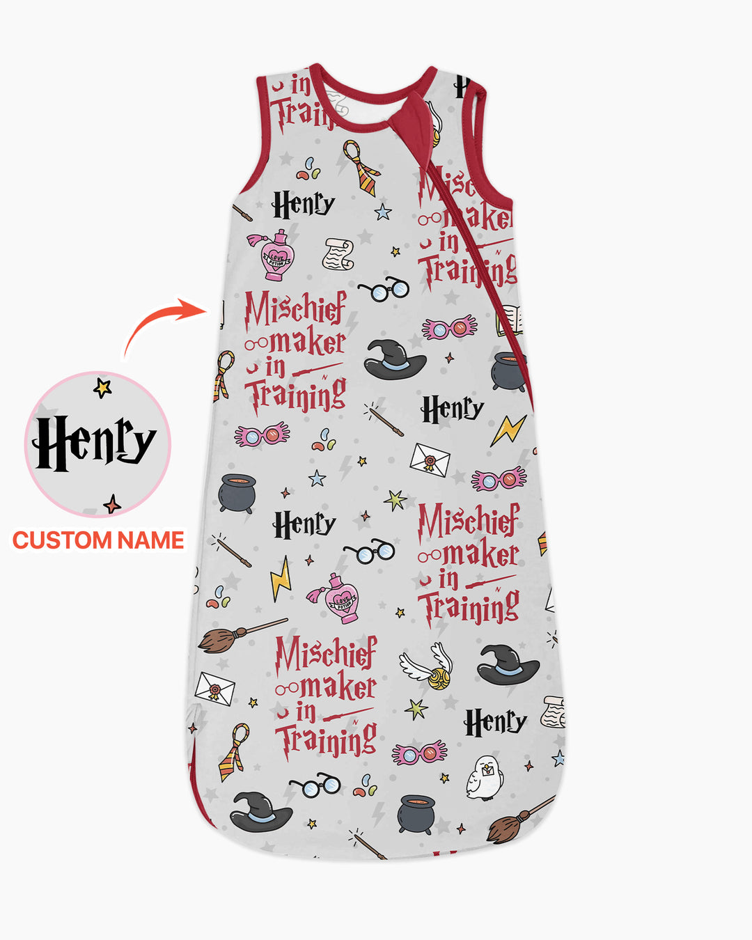 Custom Name Mischief Maker In Training Bamboo Sleep Bag