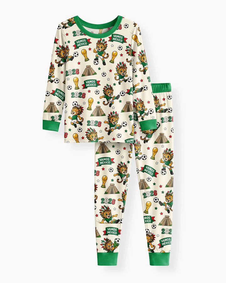 Zweiteiliges Langarm-Pyjama-Set mit Sommerfrüchten