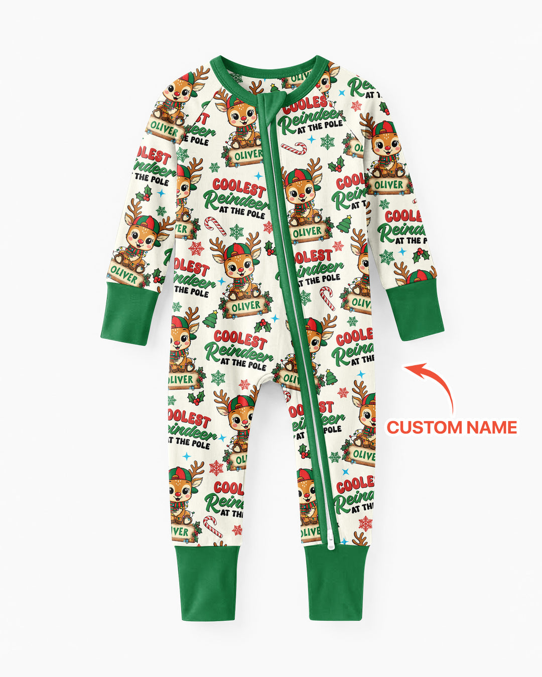 Custom Name Coolest Reindeer At The Pole Bamboo Convertible Zippy