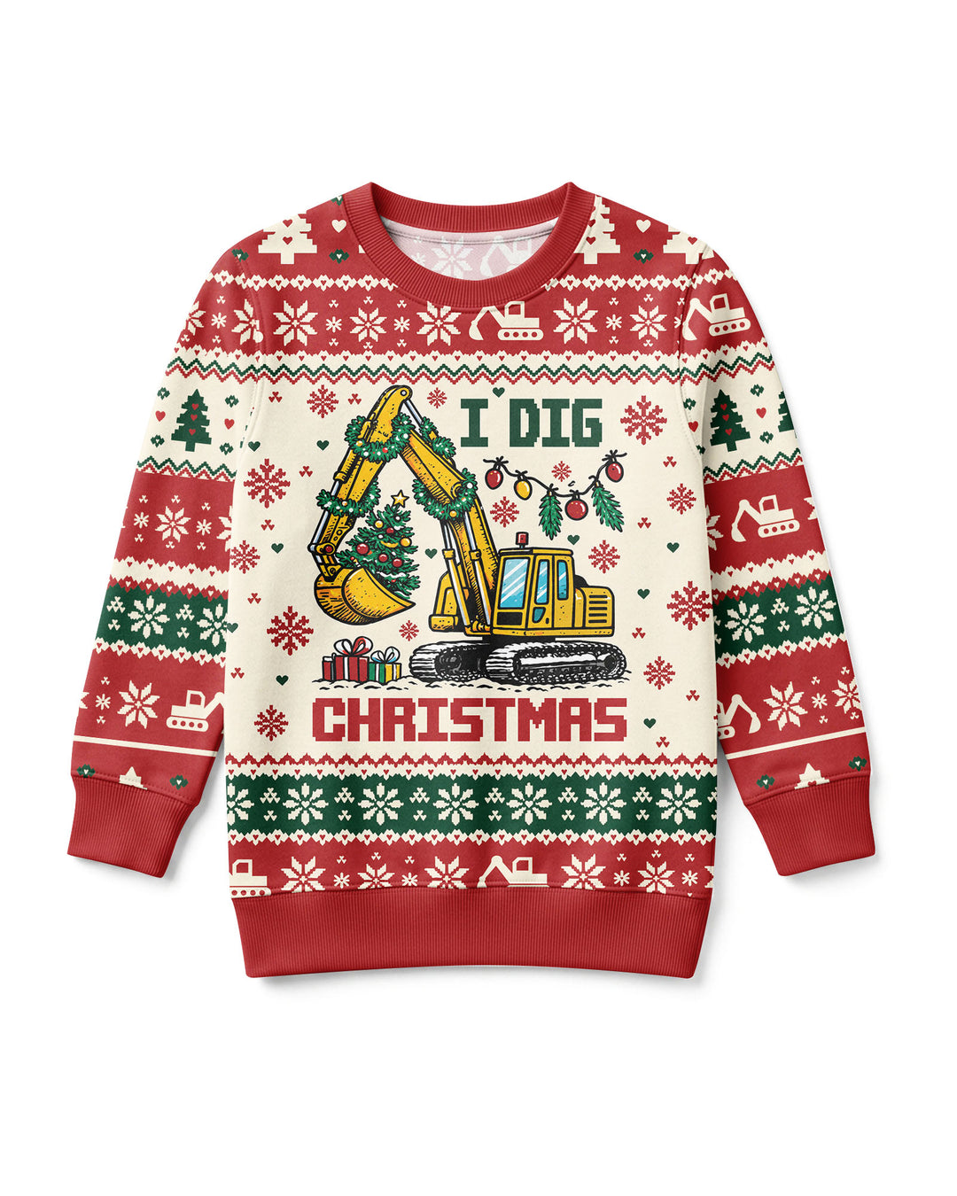 I Dig Christmas Ugly Bamboo Crewneck Sweatshirt
