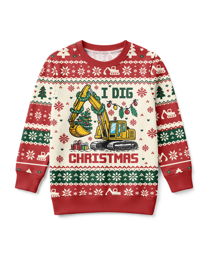 I Dig Christmas Ugly Bamboo Crewneck Sweatshirt