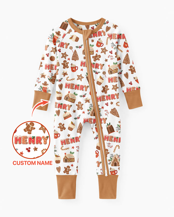 Personalized Gingerbread Christmas Bamboo Convertible Zippy