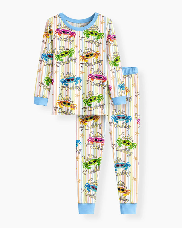 Zweiteiliges Langarm-Pyjama-Set mit Sommerfrüchten