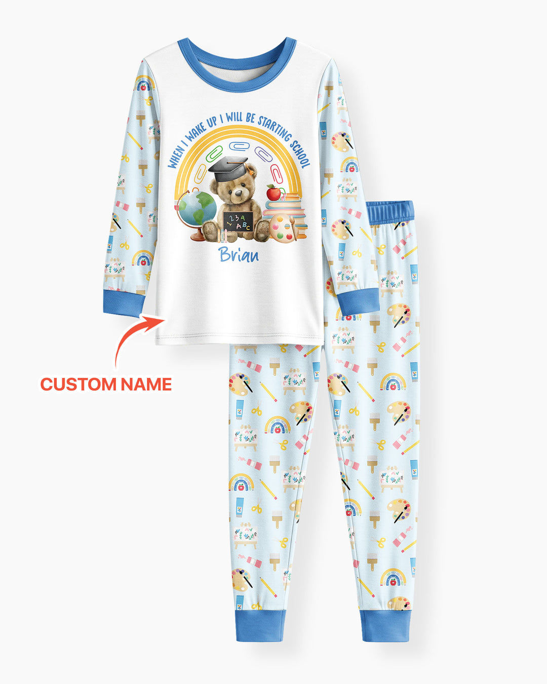 Zweiteiliges Langarm-Pyjama-Set mit Sommerfrüchten