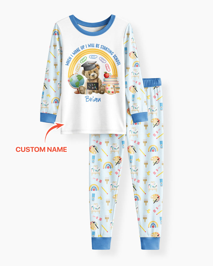 Zweiteiliges Langarm-Pyjama-Set mit Sommerfrüchten