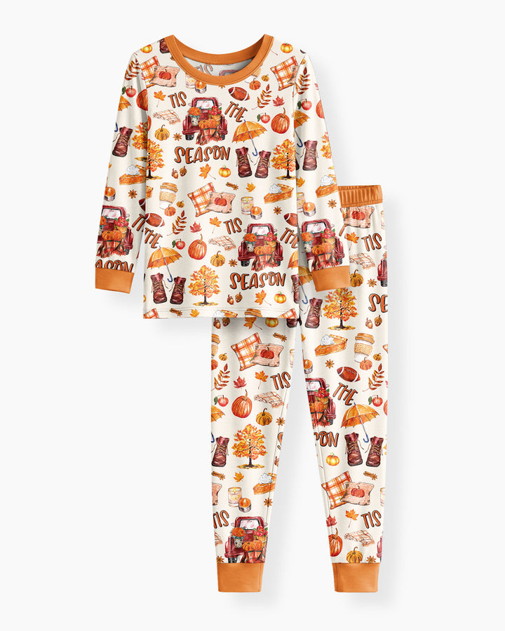 Fall Tis the Season Bamboo Two Piece Long Sleeve Pajama Set