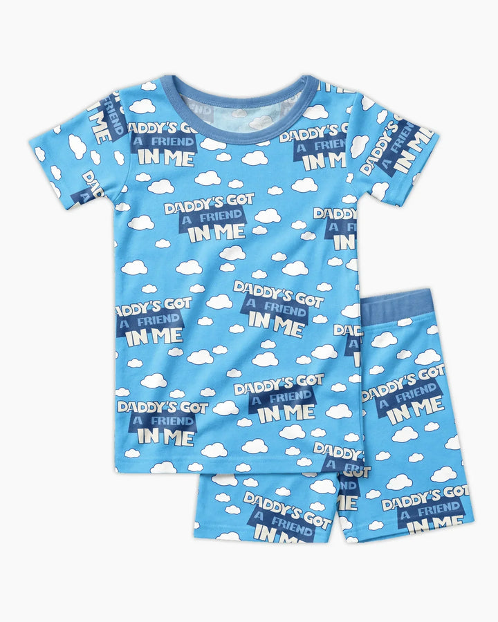 Template Zweiteiliges Pyjama-Set mit kurzen Ärmeln und Shorts