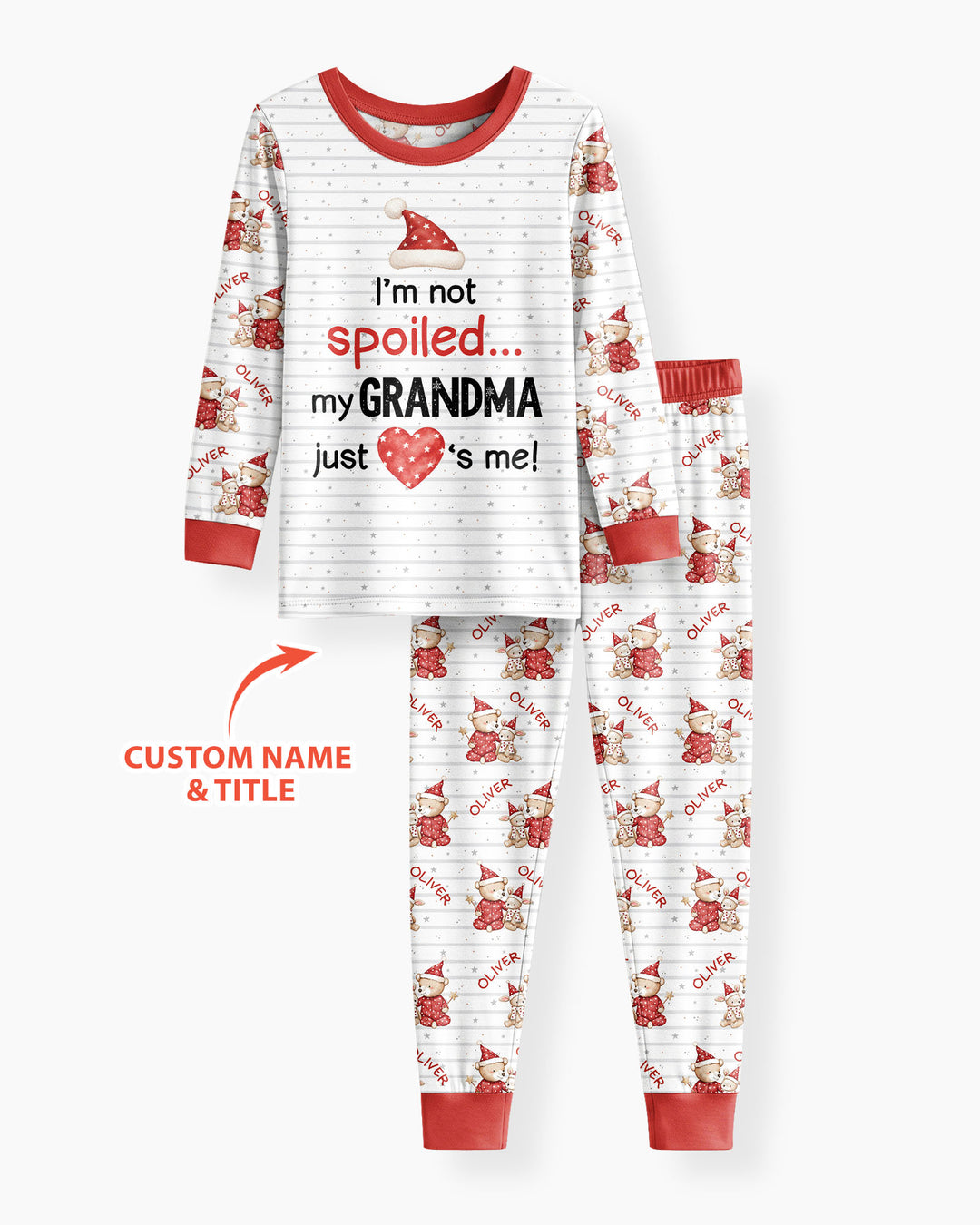 Custom Name I'm Not Spoiled Bamboo Two Piece Long Sleeve Pajama Set