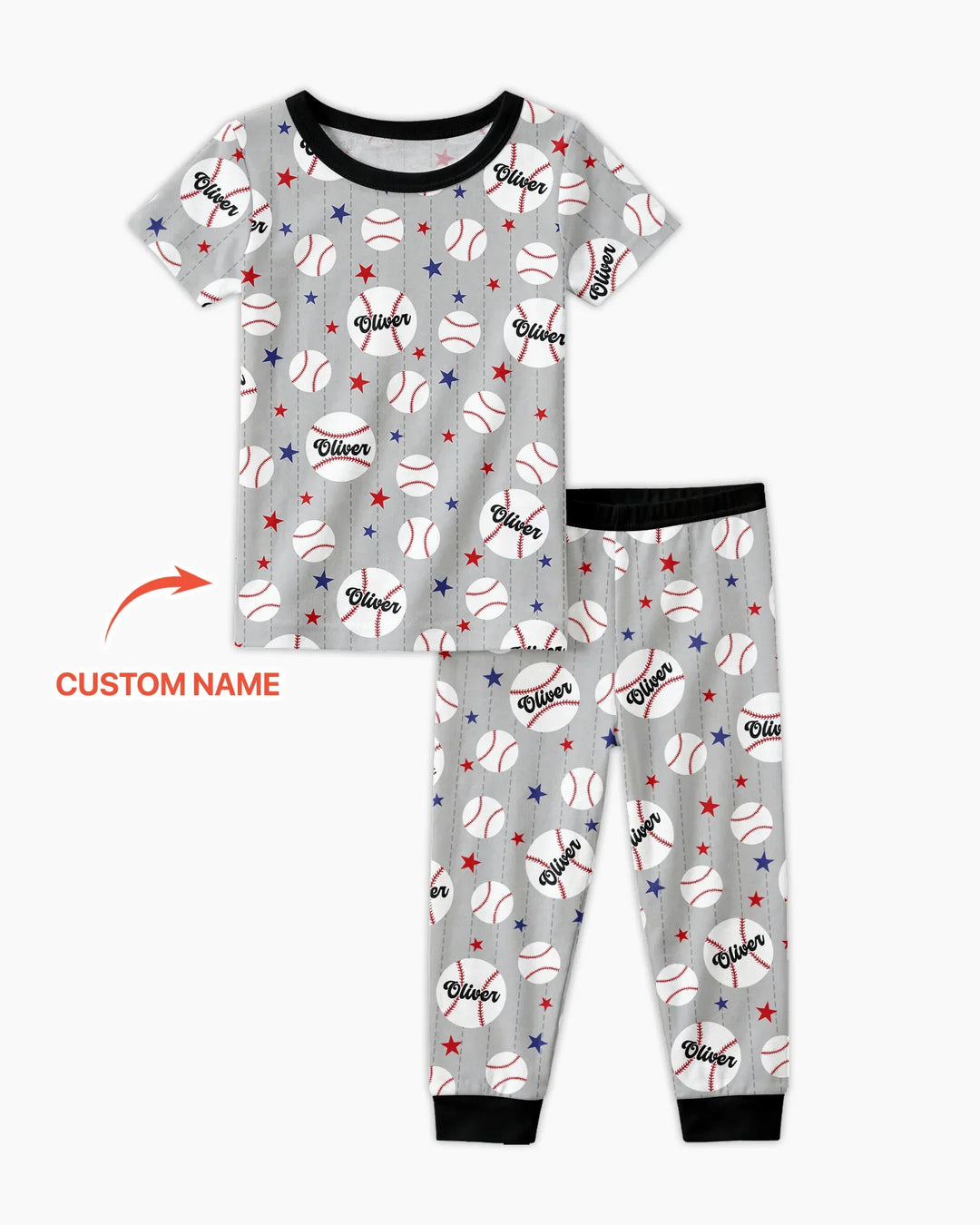 Custom Name Rookie of The Year Matching Bamboo Two Piece Short Sleeve Pajama Set