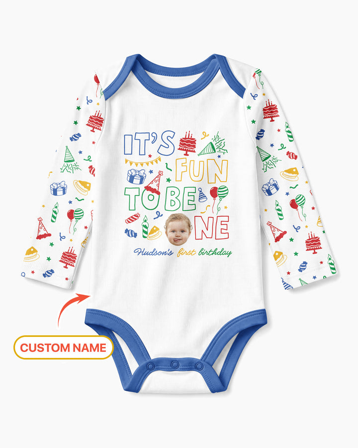 Gerippte Babykleidung mit individuellem Foto - Weich &amp; Skizzenhaft