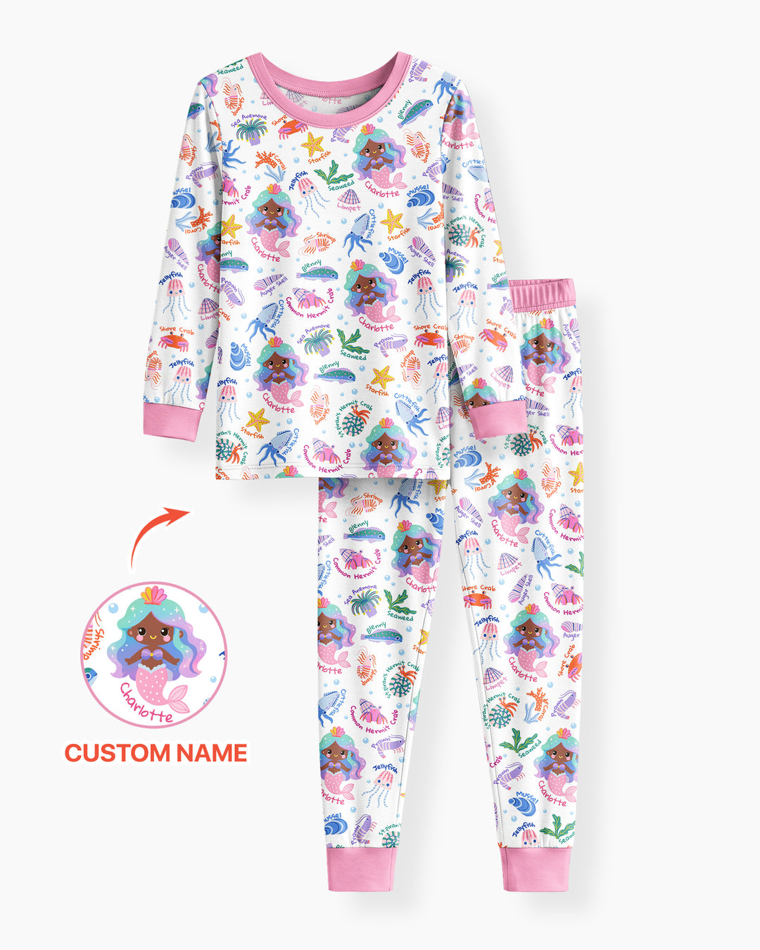Zweiteiliges Langarm-Pyjama-Set mit Sommerfrüchten