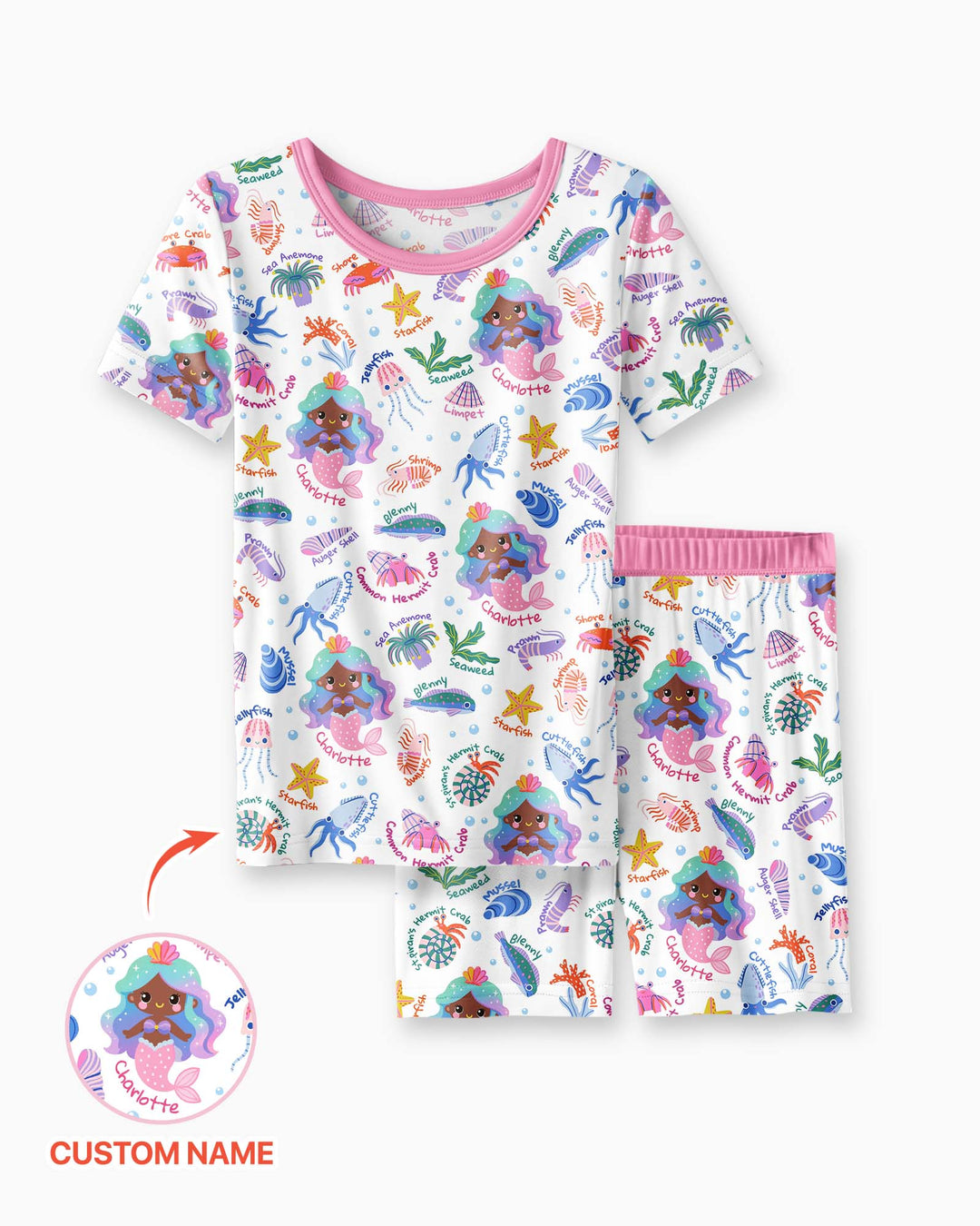 Zweiteiliges Pyjama-Set mit kurzen Ärmeln und Shorts im Sommer-Design
