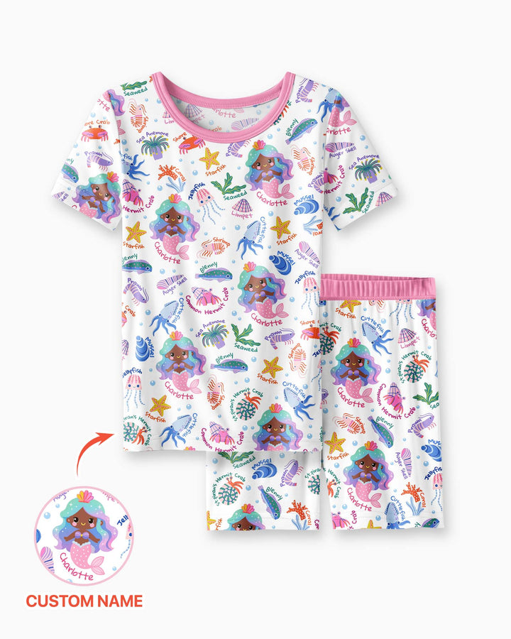 Zweiteiliges Pyjama-Set mit kurzen Ärmeln und Shorts im Sommer-Design