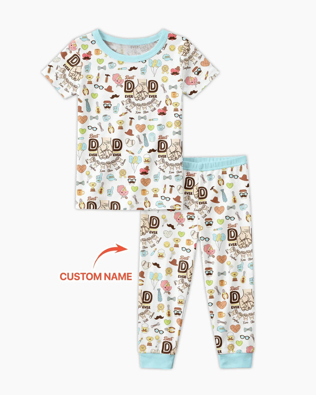 Zweiteiliges, kurzärmliges Pyjama-Set mit Marienkäfern