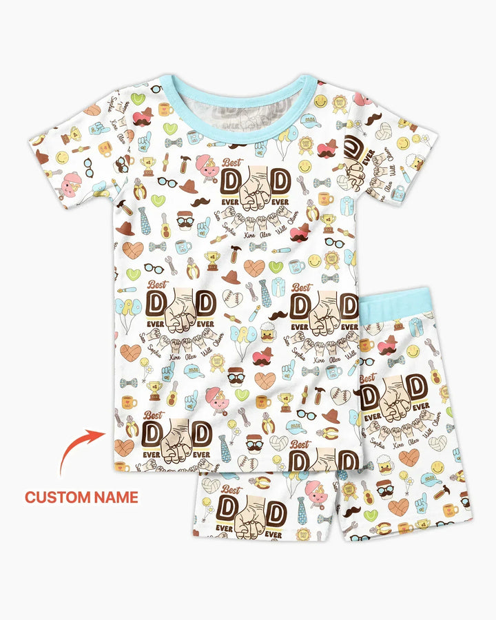 Zweiteiliges Pyjama-Set mit kurzen Ärmeln und Shorts im Sommer-Design