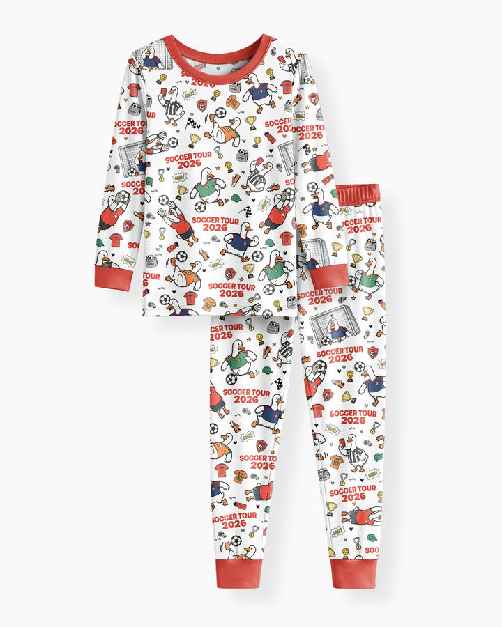 Zweiteiliges Langarm-Pyjama-Set mit Sommerfrüchten