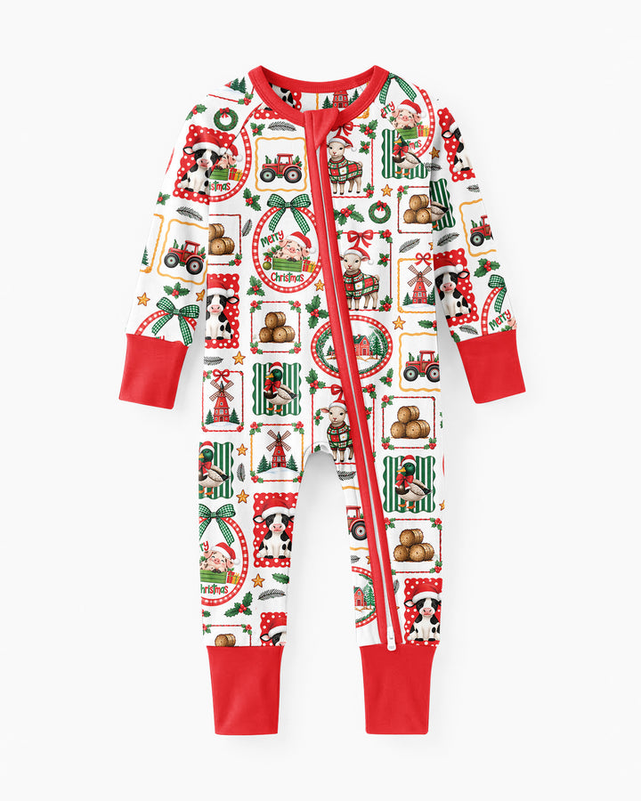Christmas Farm Animals Bamboo Convertible Zippy