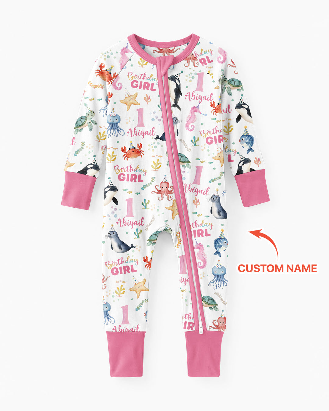 Birthday Under The Sea Custom Name & Age Bamboo Convertible Zippy