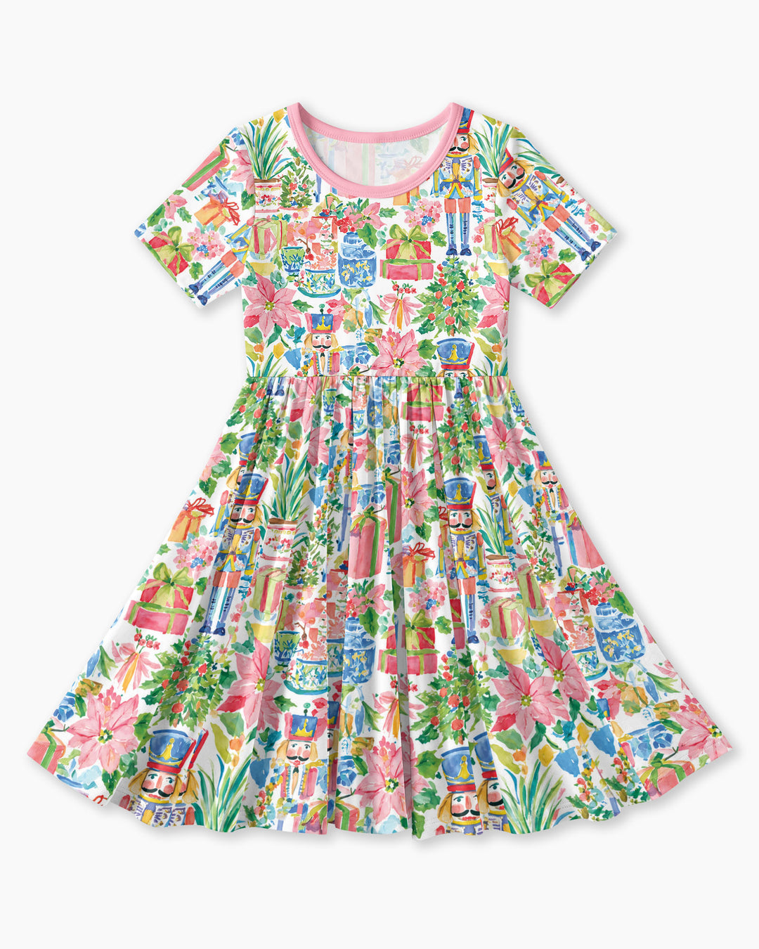 Watercolor Nutcracker Holiday Bamboo Twirl Dress