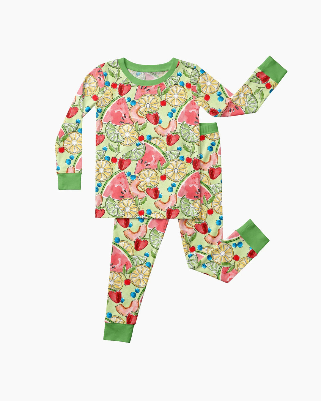 Zweiteiliges Langarm-Pyjama-Set mit Sommerfrüchten