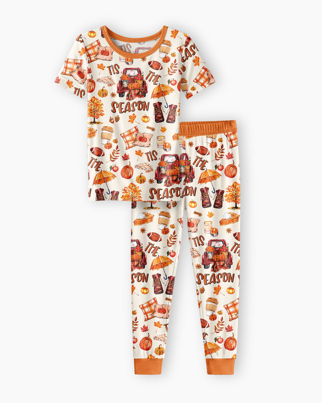 Fall Tis the Season Bamboo Two Piece Short Sleeve Pajama Set