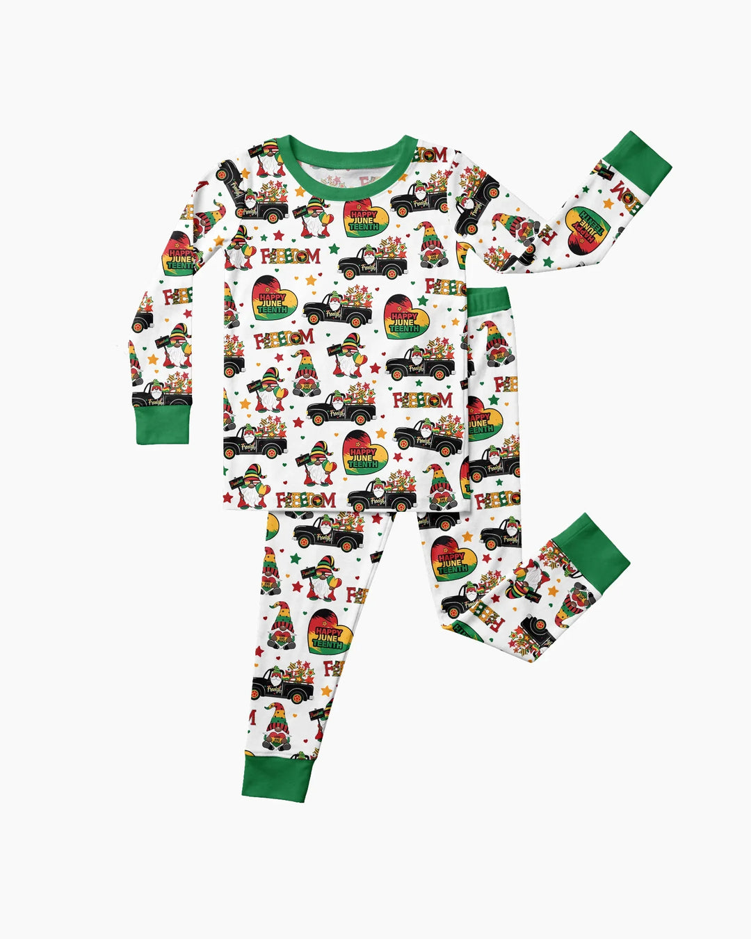 Gnome Happy Juneteenth Bamboo Two Piece Long Sleeve Pajama Set