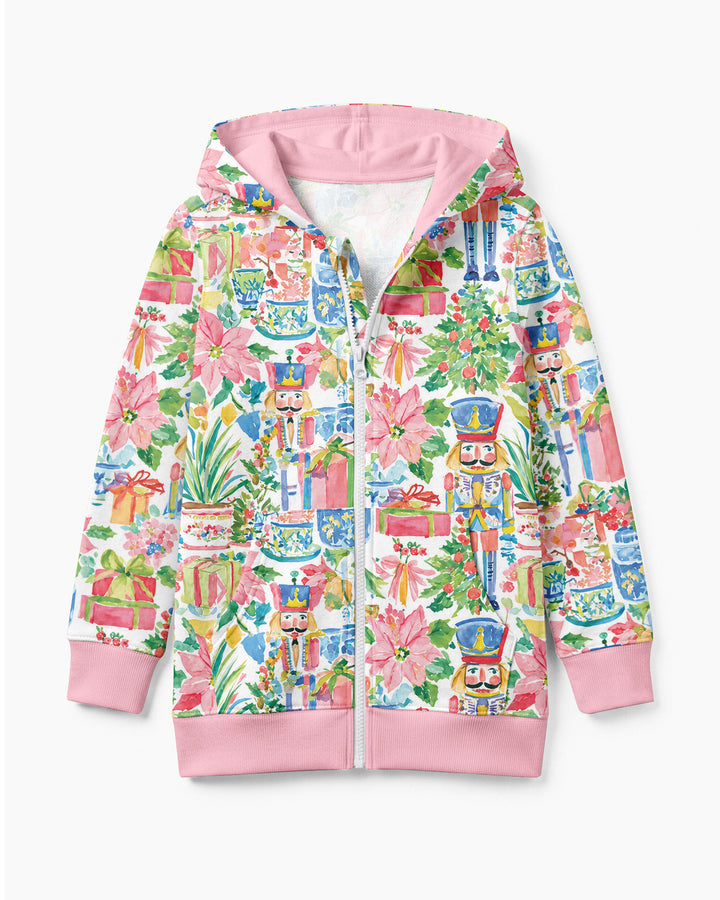 Watercolor Nutcracker Holiday Bamboo Zip Hoodie