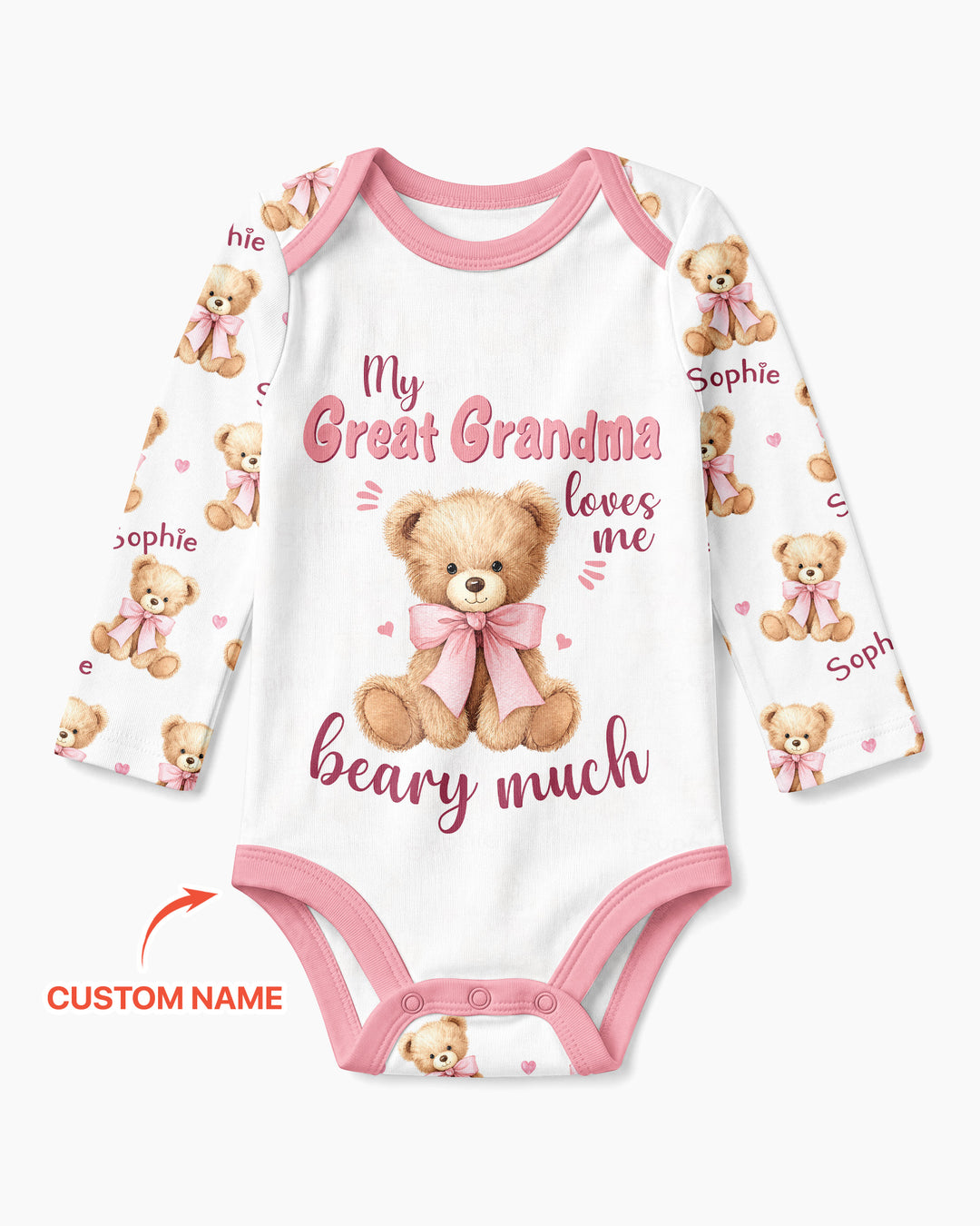 Grandma/... Loves Me Beary Much Personalized Bamboo Bodysuit