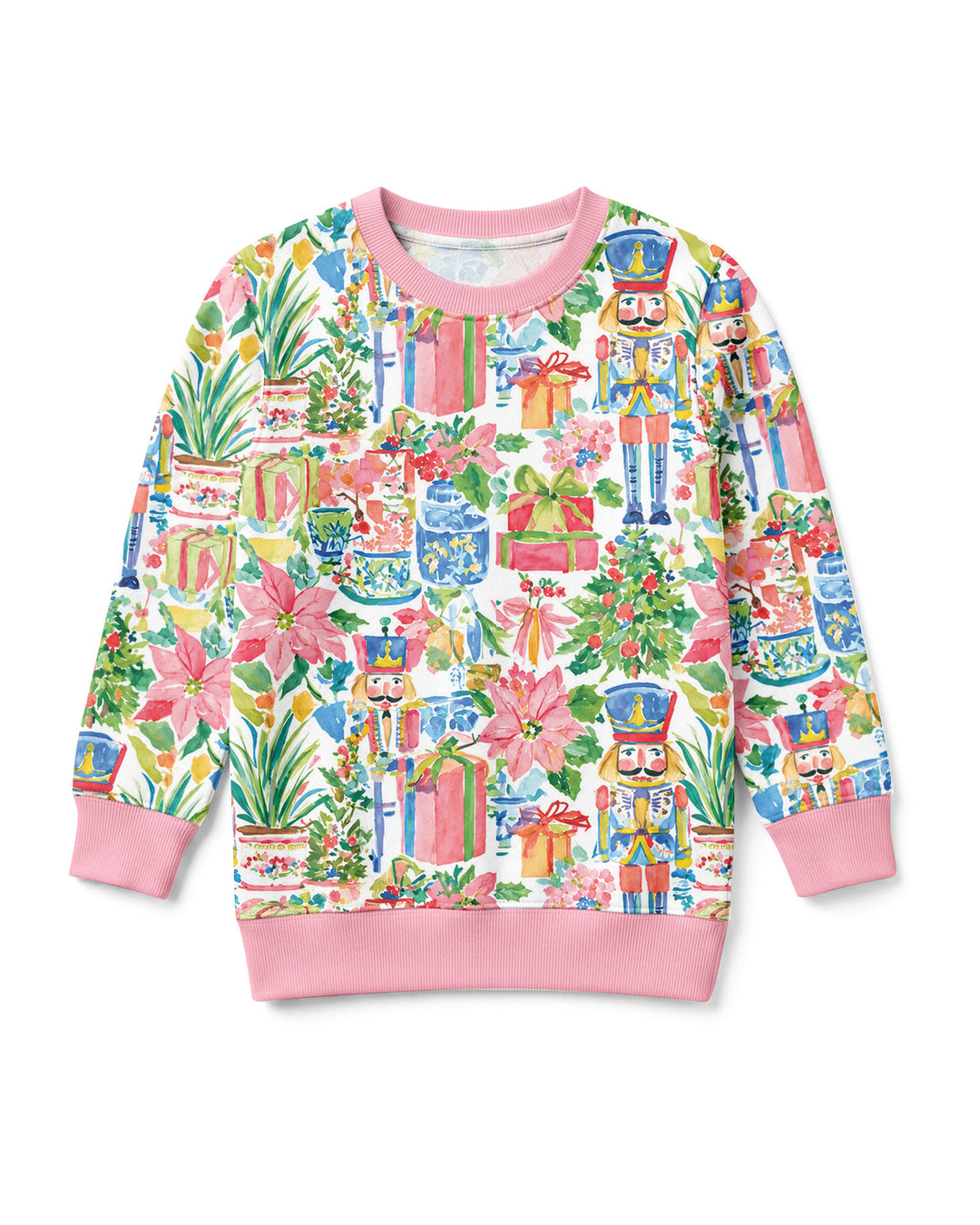 Watercolor Nutcracker Holiday Bamboo Crewneck Sweatshirt