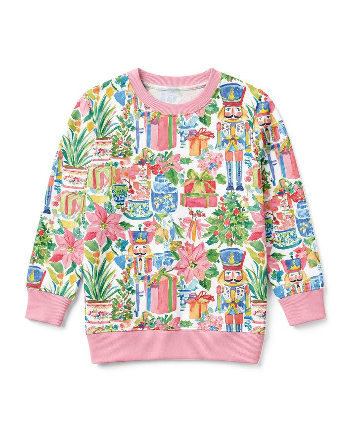 Watercolor Nutcracker Holiday Bamboo Crewneck Sweatshirt