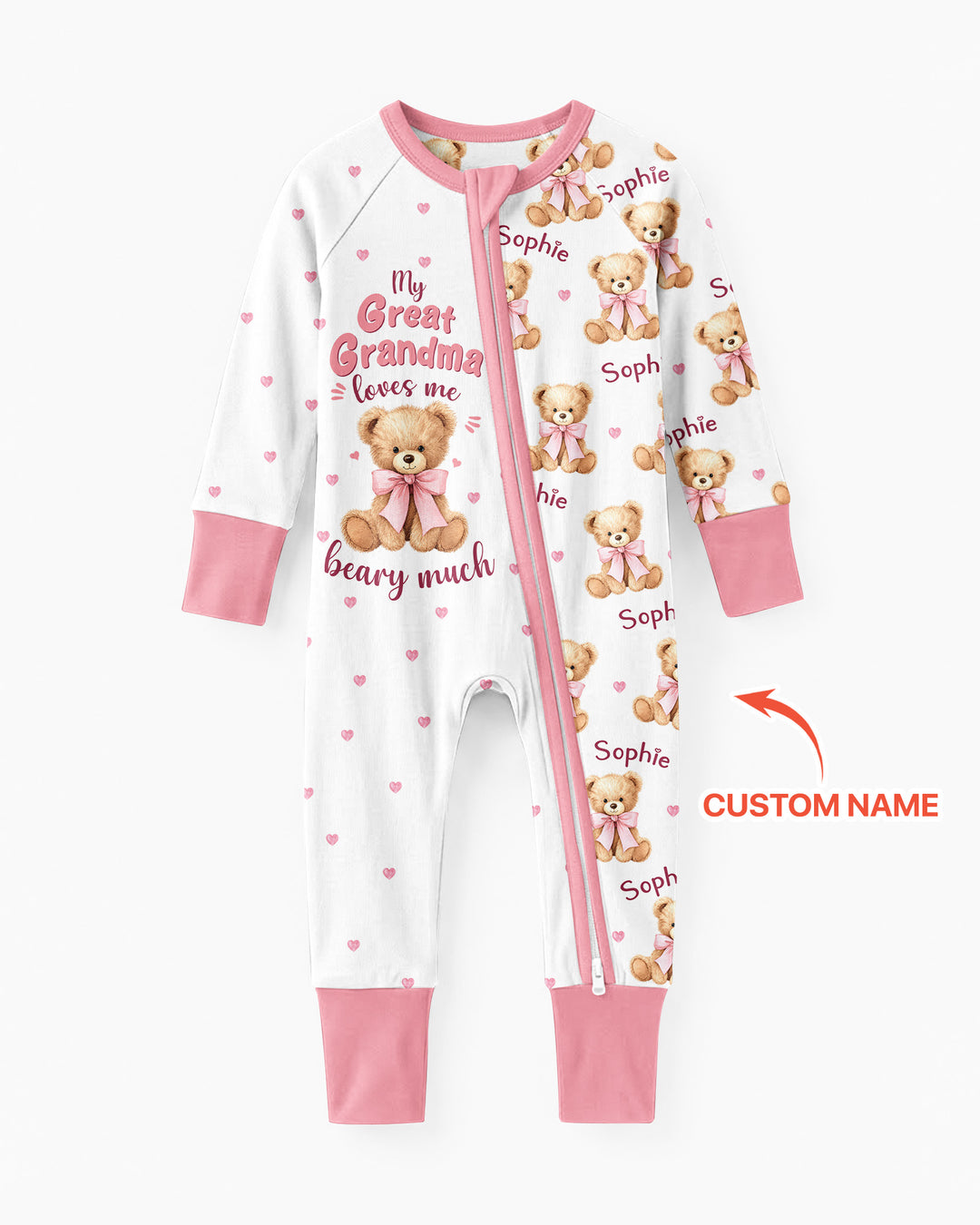 Grandma/... Loves Me Beary Much Personalized Bamboo Convertible Zippy