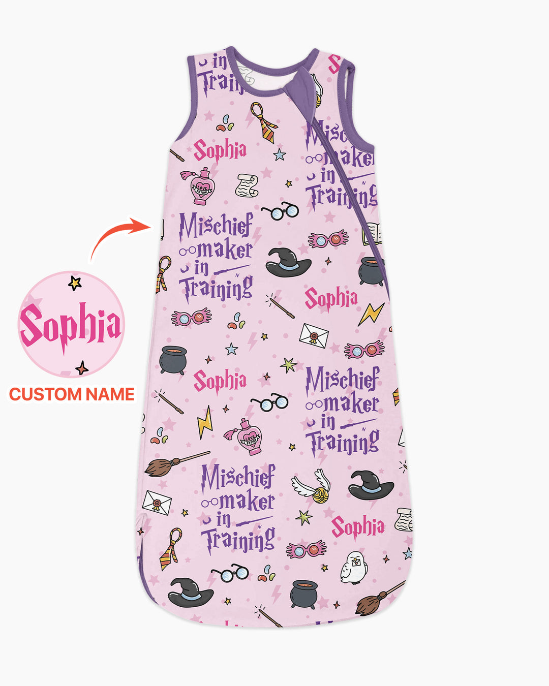 Custom Name Mischief Maker In Training Bamboo Sleep Bag