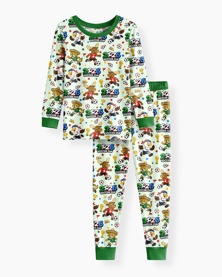 Zweiteiliges Langarm-Pyjama-Set mit Sommerfrüchten