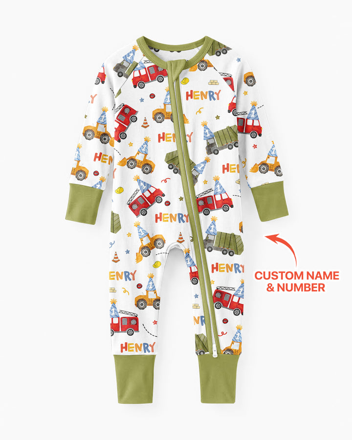 Personalized Birthday Trucks Bamboo Convertible Zippy