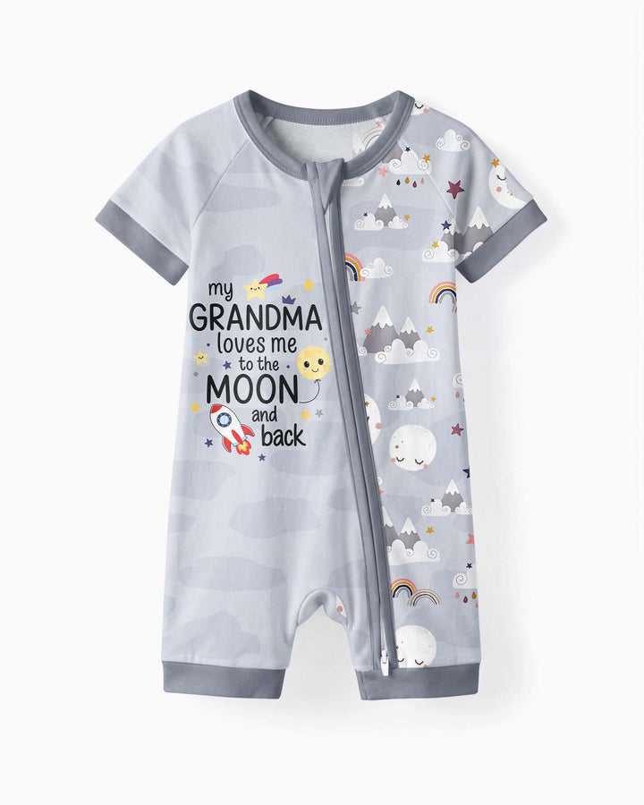 My Grandma Loves Me To The Moon And Back Bamboo Shorty Zippy