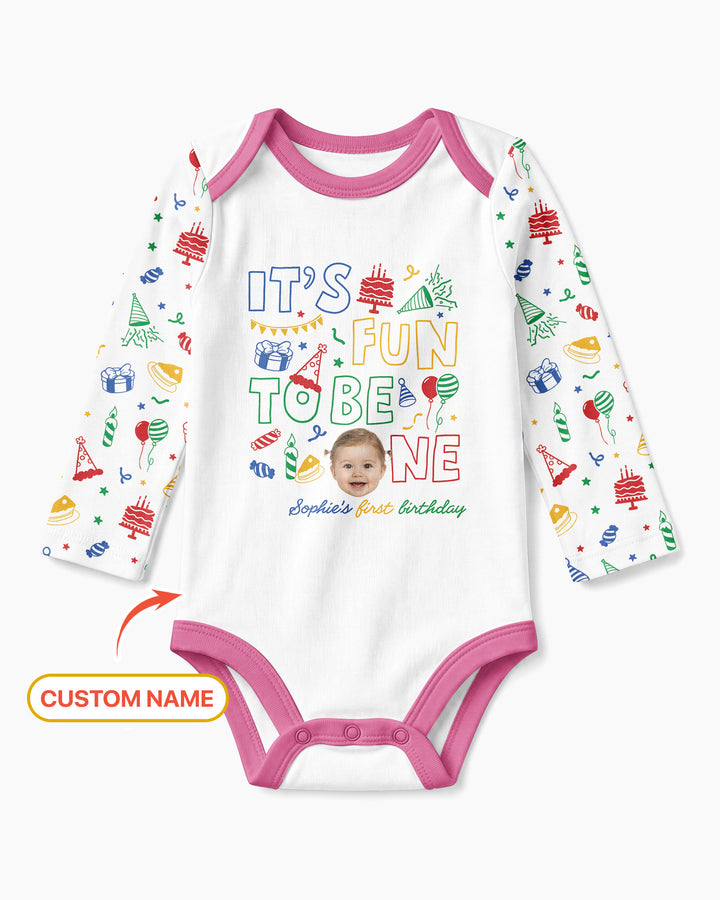 Gerippte Babykleidung mit individuellem Foto - Weich &amp; Skizzenhaft