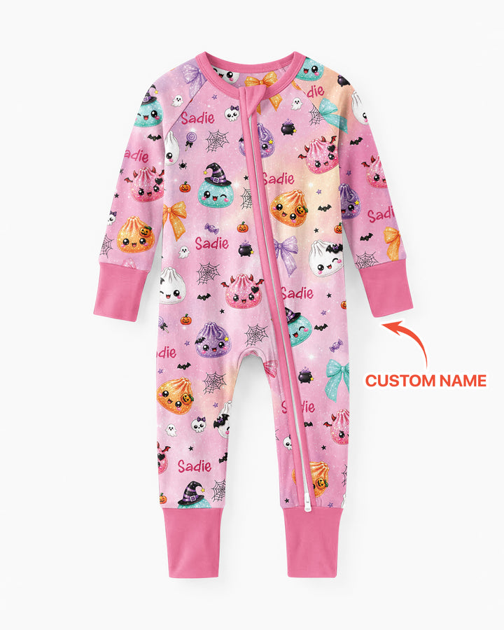 Custom Name Spooky Dumpling Bamboo Convertible Zippy