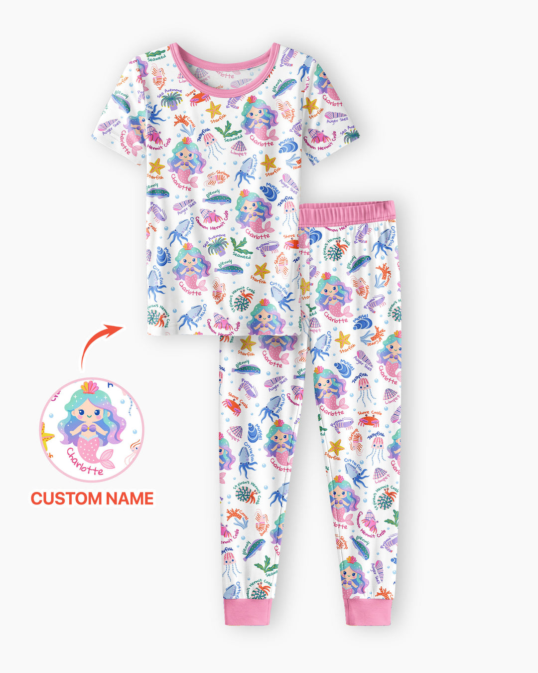 Zweiteiliges, kurzärmliges Pyjama-Set mit Marienkäfern
