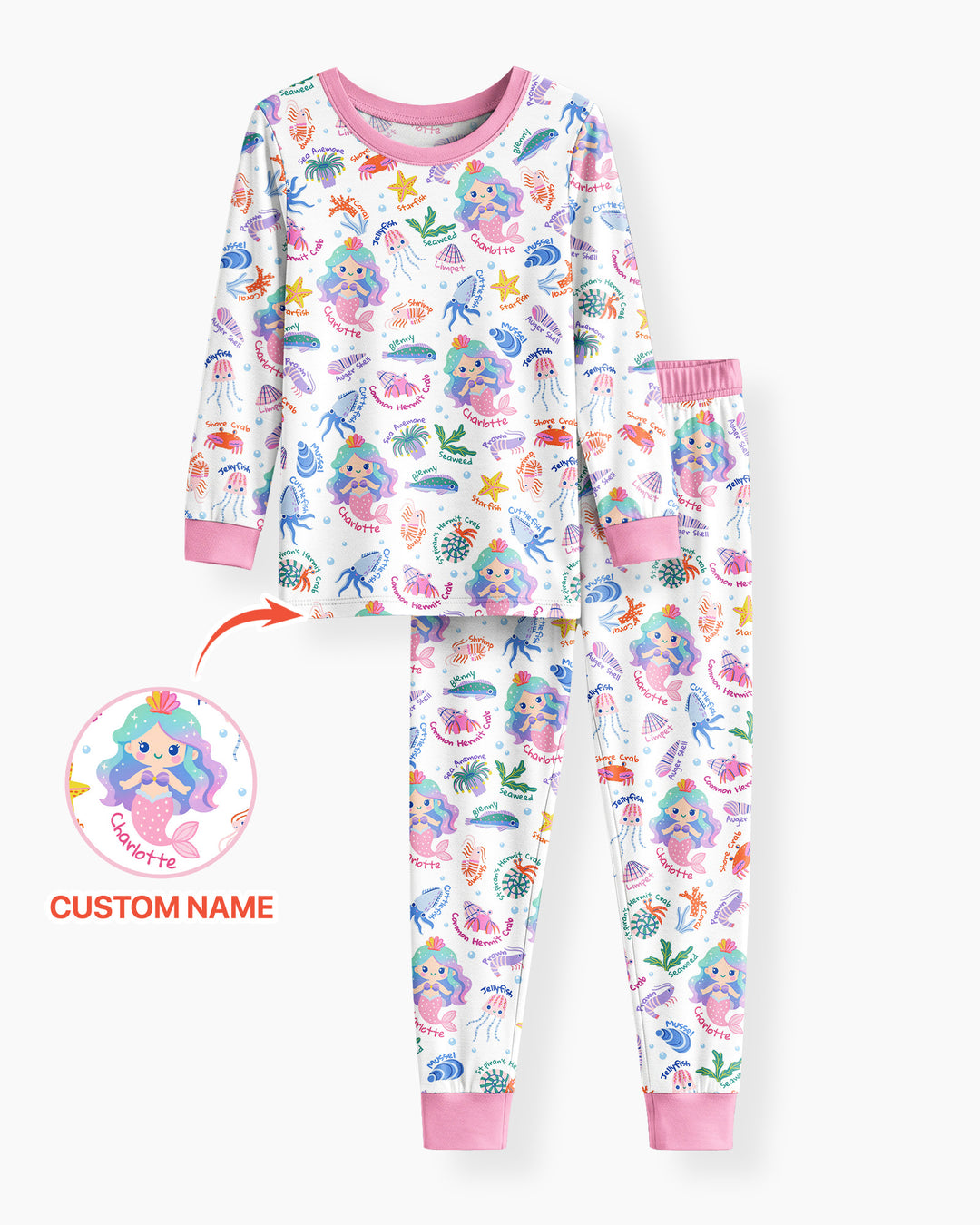 Zweiteiliges Langarm-Pyjama-Set mit Sommerfrüchten