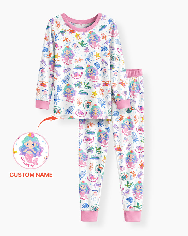Zweiteiliges Langarm-Pyjama-Set mit Sommerfrüchten