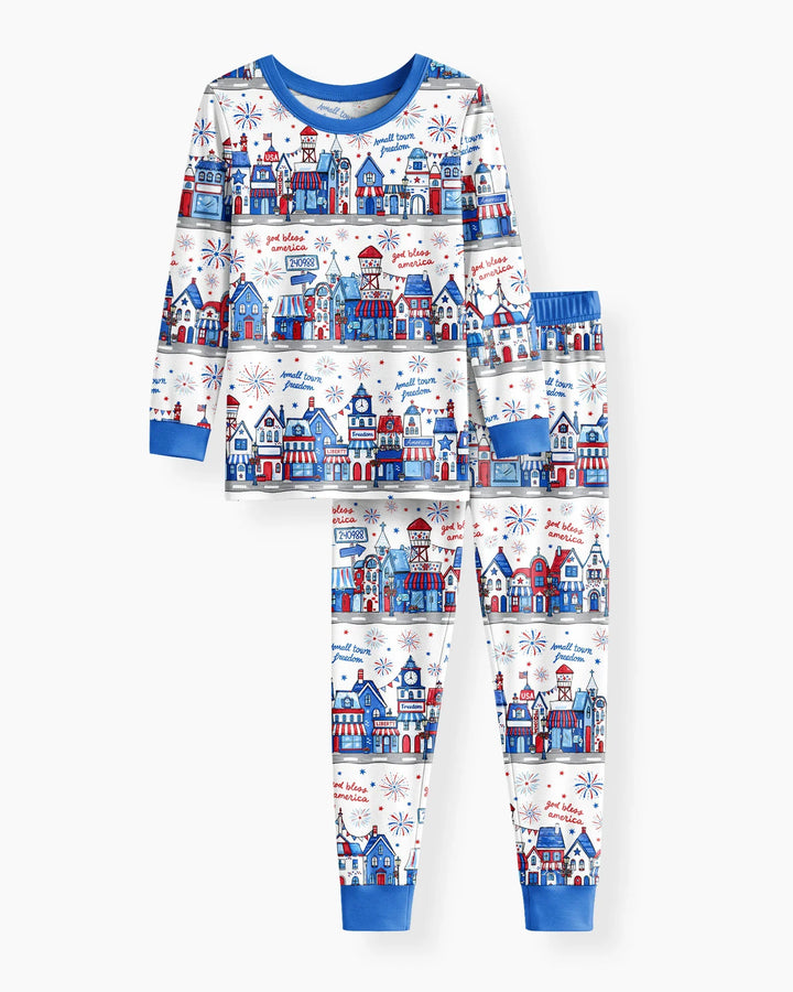 Zweiteiliges Langarm-Pyjama-Set mit Sommerfrüchten
