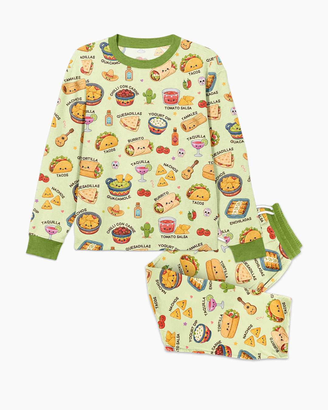 Kawaii Mexican Food Bamboo Men's Pajama Set