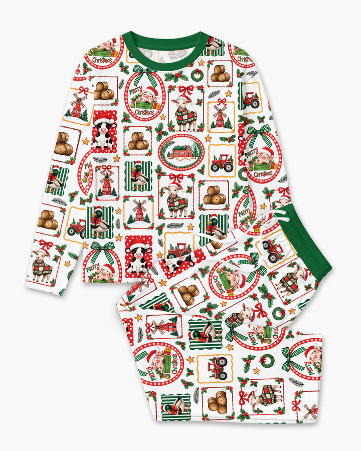 Christmas Farm Animals Bamboo Men's Pajama Set