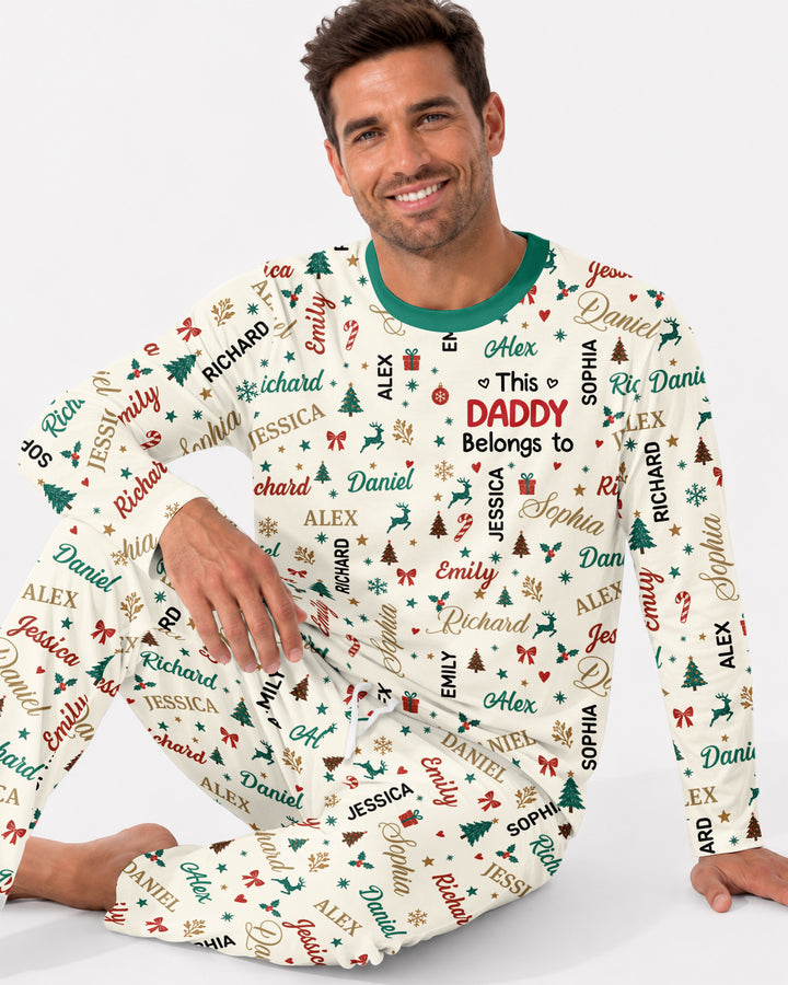 Custom Daddy Christmas Belongs To Bamboo Men's Pajama Set